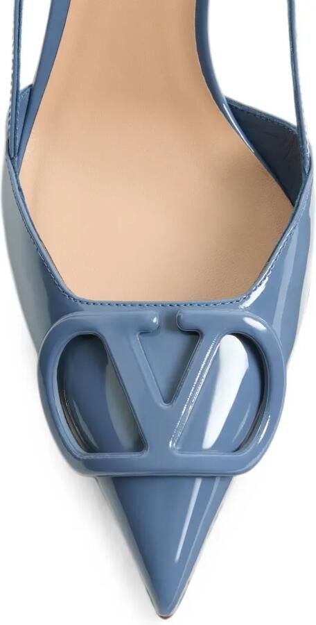 Valentino Garavani VLogo Signature lakleren slingback pumps Blauw - Foto 5