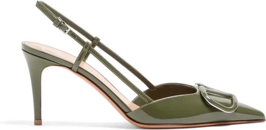 Valentino Garavani VLogo Signature lakleren slingback pumps Groen