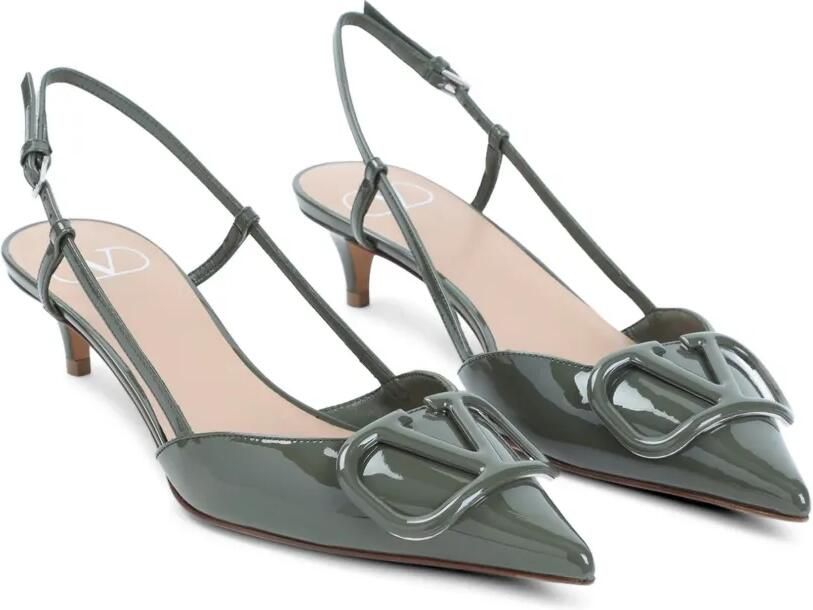Valentino Garavani VLogo Signature lakleren slingback pumps Groen - Foto 3
