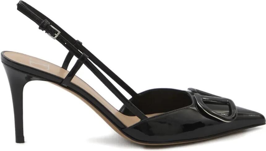 Valentino Garavani VLogo Signature lakleren slingback pumps Zwart