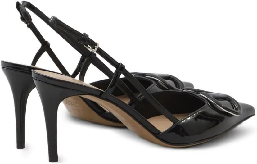 Valentino Garavani VLogo Signature lakleren slingback pumps Zwart - Foto 4