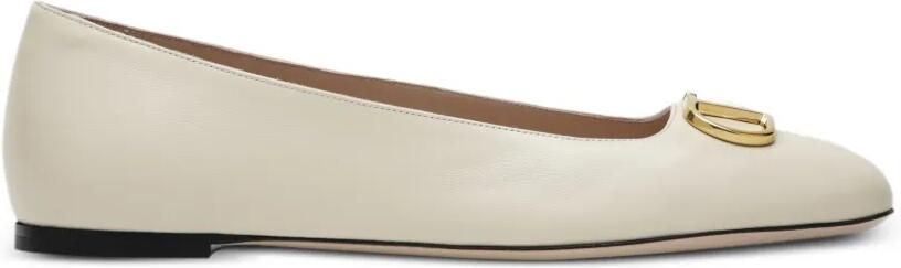 Valentino Garavani VLogo Signature leren ballerina's Beige