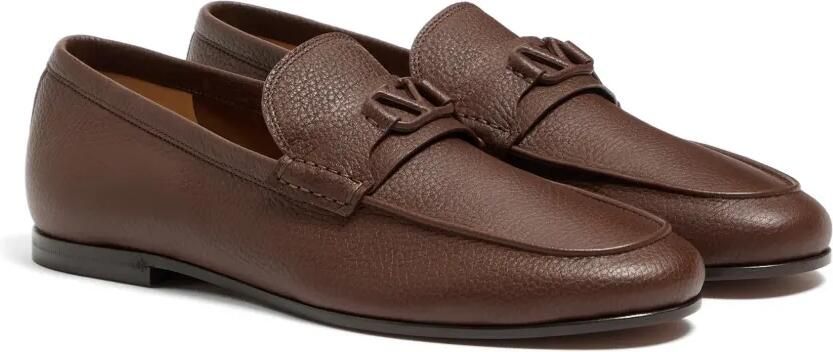Valentino Garavani VLogo Signature leren loafers Bruin - Foto 4