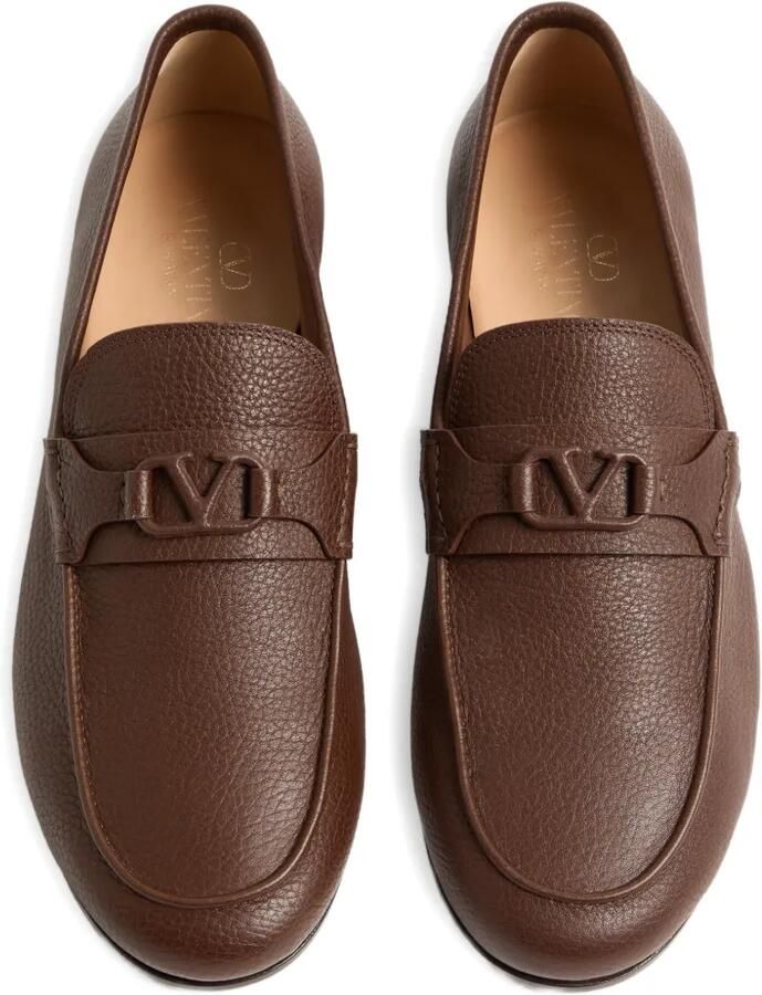 Valentino Garavani VLogo Signature leren loafers Bruin - Foto 2