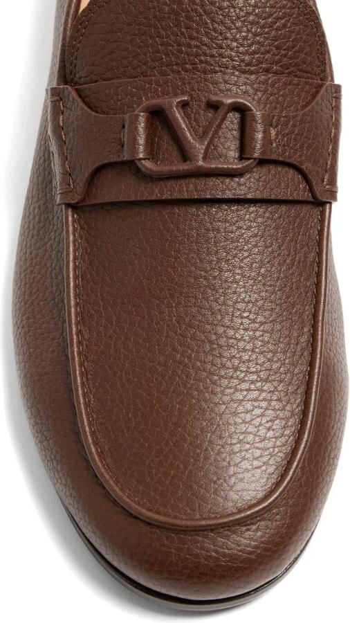 Valentino Garavani VLogo Signature leren loafers Bruin - Foto 3