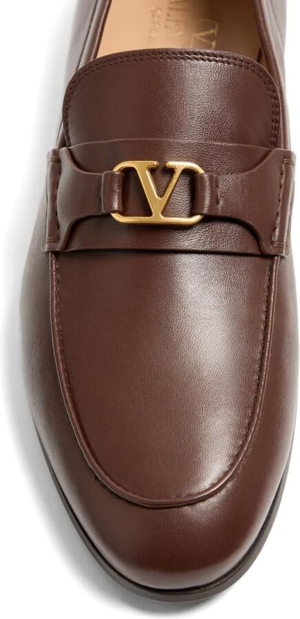 Valentino Garavani VLogo Signature leren loafers Bruin - Foto 3