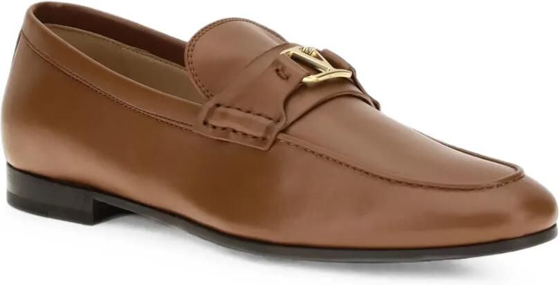 Valentino Garavani VLogo Signature leren loafers Bruin - Foto 2