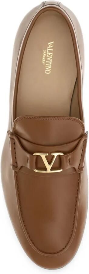 Valentino Garavani VLogo Signature leren loafers Bruin - Foto 3