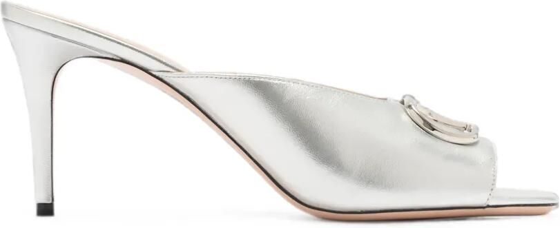Valentino Garavani VLogo Signature leren sandalen Zilver