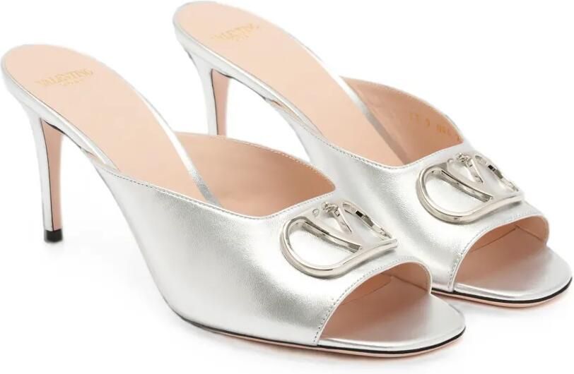 Valentino Garavani VLogo Signature leren sandalen Zilver - Foto 3