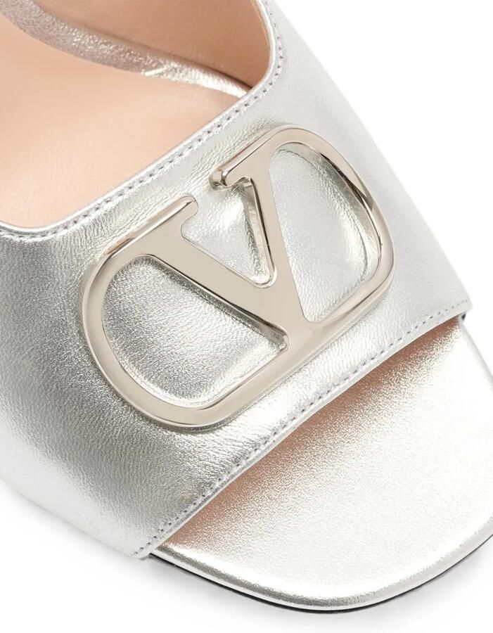 Valentino Garavani VLogo Signature leren sandalen Zilver - Foto 2