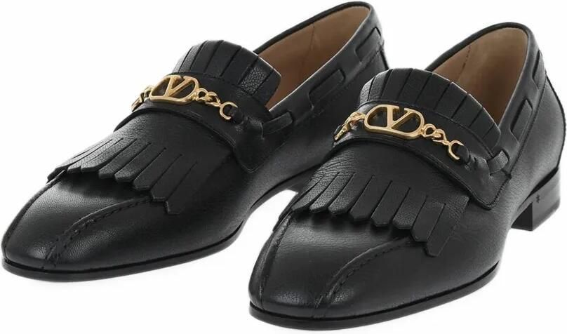 Valentino Garavani VLogo Signature loafers met franje Zwart - Foto 5