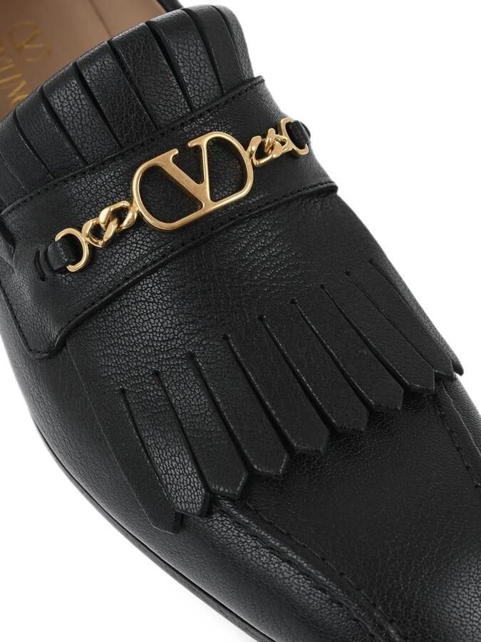 Valentino Garavani VLogo Signature loafers met franje Zwart - Foto 2