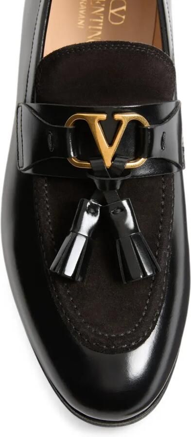 Valentino Garavani VLogo Signature loafers met kwast Zwart