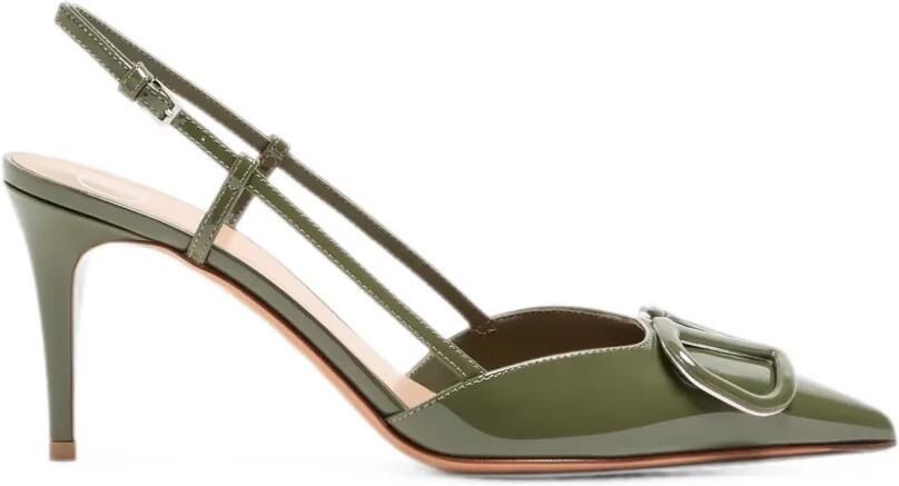 Valentino Garavani VLogo Signature Patent Leather Slingback Pump 80Mm Groen