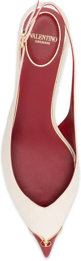 Valentino Garavani VLogo Signature pumps met kapneus Beige - Foto 4
