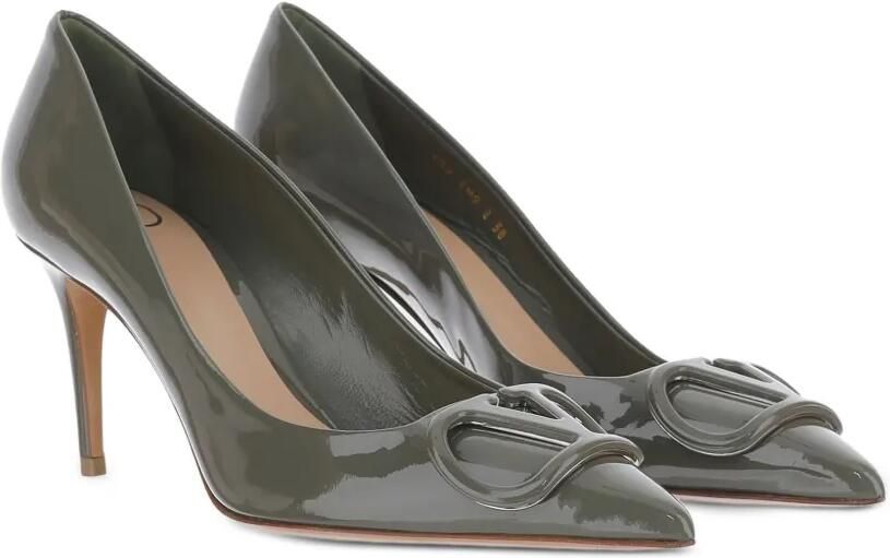 Valentino Garavani VLogo Signature pumps met puntige neus Groen - Foto 4