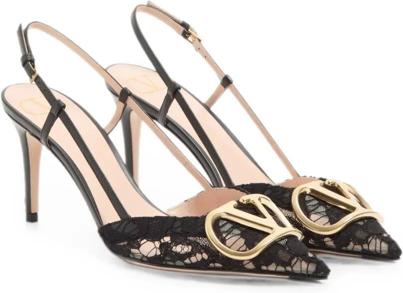 Valentino Garavani VLogo Signature pumps met veters Zwart - Foto 2
