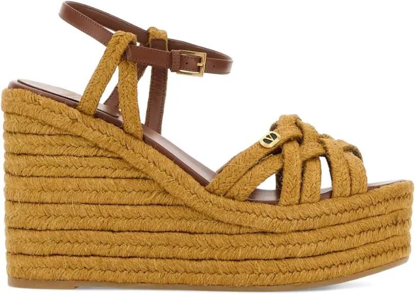 Valentino Garavani VLogo Signature sandalen met sleehak Bruin