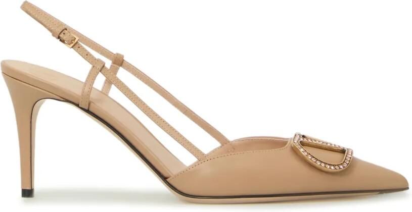 Valentino Garavani VLogo Signature slingback pumps Beige