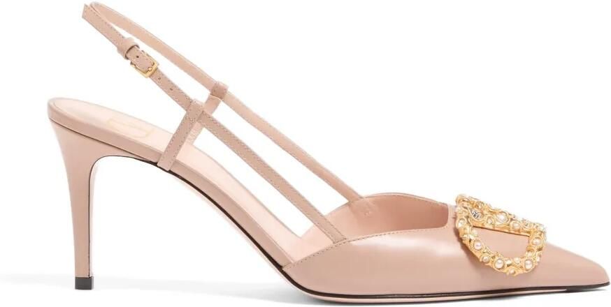 Valentino Garavani VLogo Signature slingback pumps van kalfsleer met logo Roze