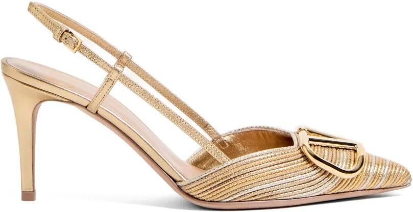 Valentino Garavani VLogo Signature slingback sandalen Goud