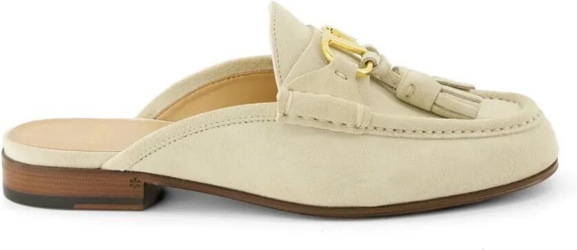 Valentino Garavani VLogo Signature slip-on loafers van gespleten leer 20 mm Beige