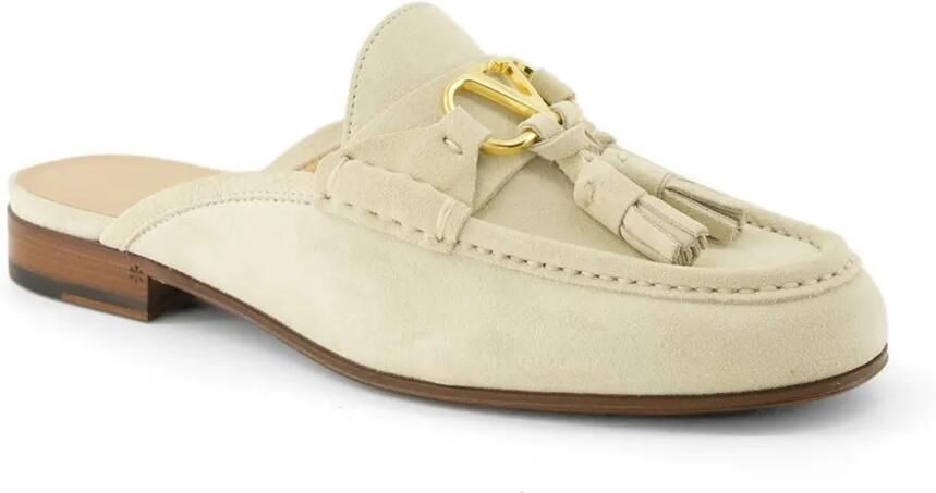 Valentino Garavani VLogo Signature slip-on loafers van gespleten leer 20 mm Beige - Foto 4
