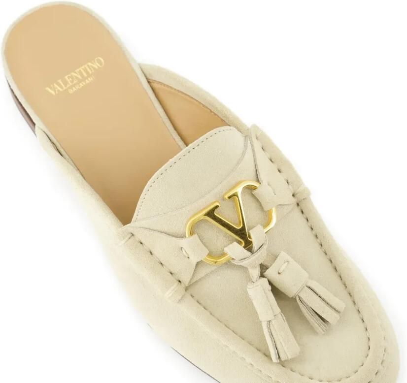 Valentino Garavani VLogo Signature slip-on loafers van gespleten leer 20 mm Beige - Foto 3