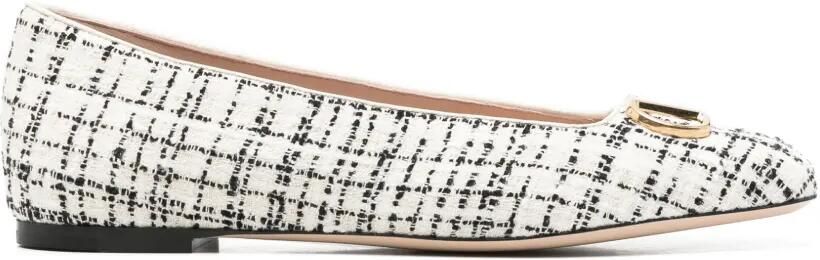 Valentino Garavani VLogo Signature tweed ballerina's Wit