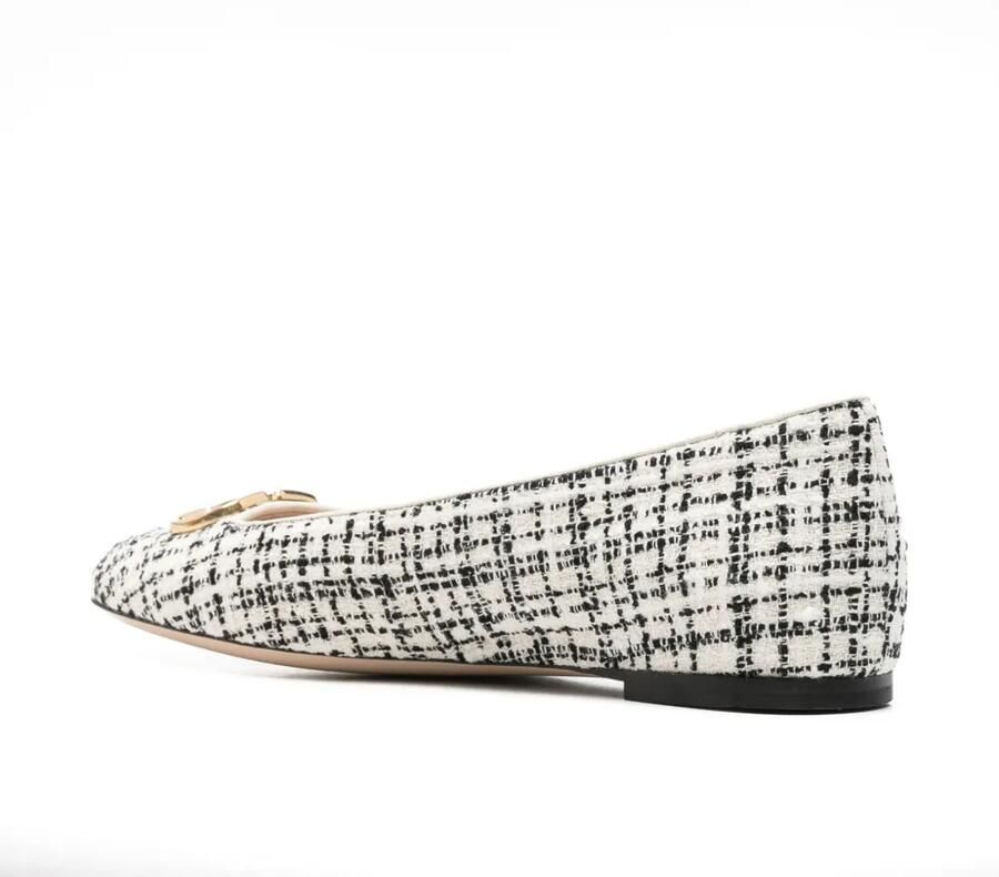 Valentino Garavani VLogo Signature tweed ballerina's Wit - Foto 2