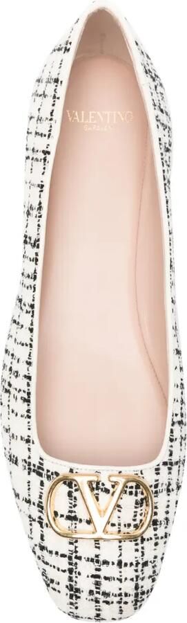 Valentino Garavani VLogo Signature tweed ballerina's Wit - Foto 3