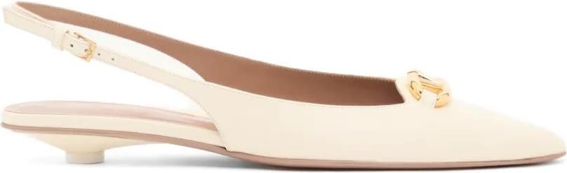 Valentino Garavani VLogo The Bold Edition kalfsleren slingback ballerina's 20mm Beige