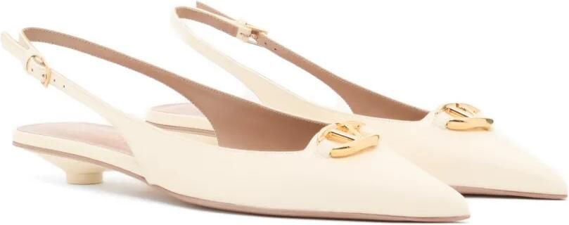 Valentino Garavani VLogo The Bold Edition kalfsleren slingback ballerina's 20mm Beige - Foto 4