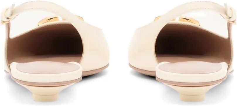 Valentino Garavani VLogo The Bold Edition kalfsleren slingback ballerina's 20mm Beige - Foto 3