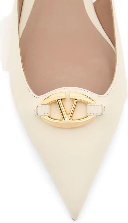 Valentino Garavani VLogo The Bold Edition kalfsleren slingback ballerina's 20mm Beige - Foto 2