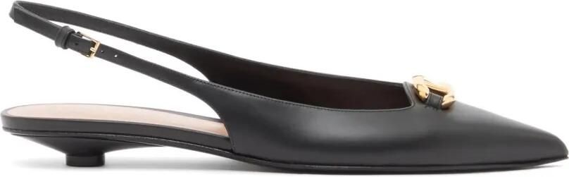 Valentino Garavani VLogo The Bold Edition kalfsleren slingback ballerina's 20mm Zwart