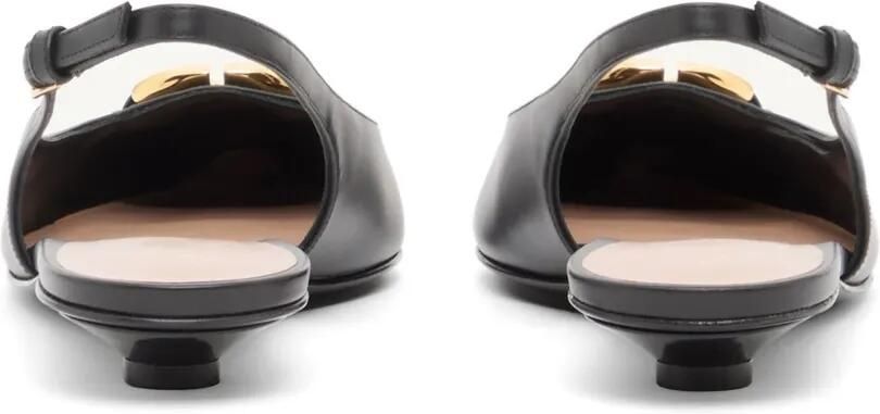 Valentino Garavani VLogo The Bold Edition kalfsleren slingback ballerina's 20mm Zwart - Foto 2