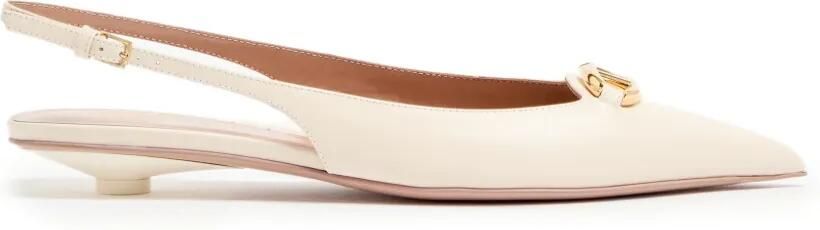 Valentino Garavani VLogo The Bold Edition kalfsleren slingback ballerina's Beige