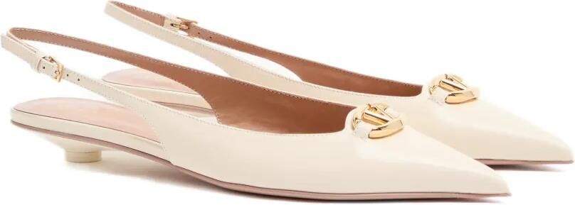 Valentino Garavani VLogo The Bold Edition kalfsleren slingback ballerina's Beige - Foto 3