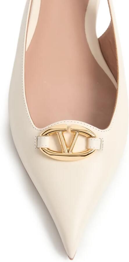 Valentino Garavani VLogo The Bold Edition kalfsleren slingback ballerina's Beige - Foto 2