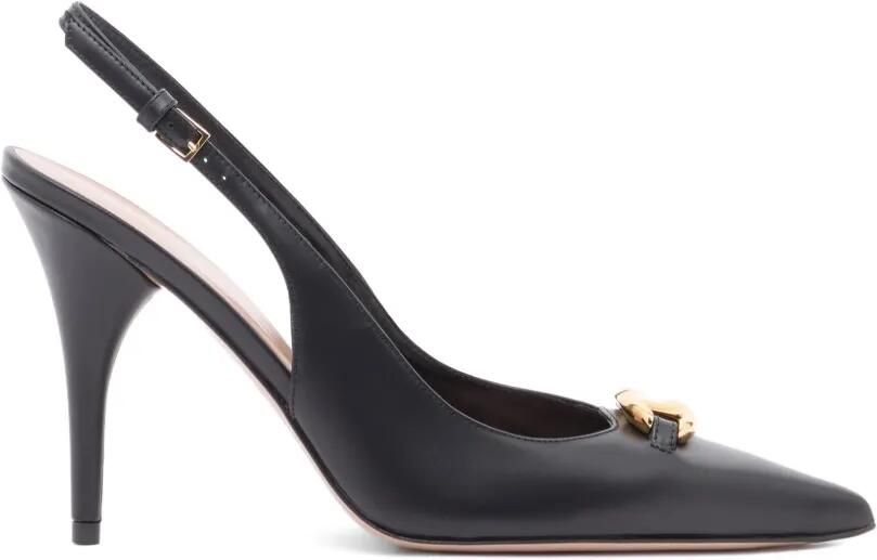 Valentino Garavani Vlogo The Bold Edition kalfsleren slingback pumps 100 mm Zwart