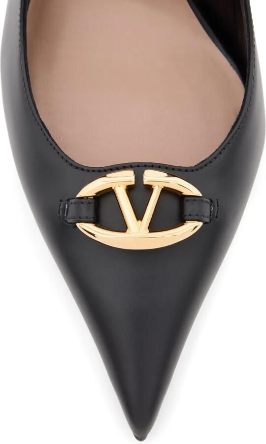Valentino Garavani Vlogo The Bold Edition kalfsleren slingback pumps 100 mm Zwart - Foto 3