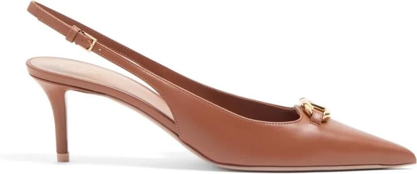 Valentino Garavani VLogo The Bold Edition kalfsleren slingback pumps 60 mm Bruin