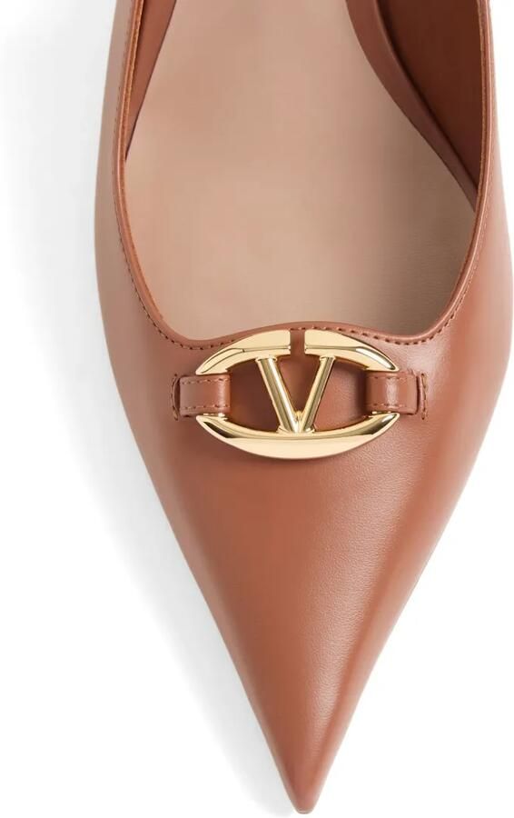 Valentino Garavani VLogo The Bold Edition kalfsleren slingback pumps 60 mm Bruin - Foto 2