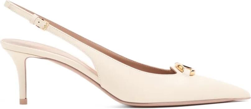 Valentino Garavani VLogo The Bold Edition leren slingback pumps Beige
