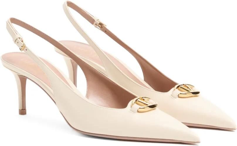 Valentino Garavani VLogo The Bold Edition leren slingback pumps Beige - Foto 2
