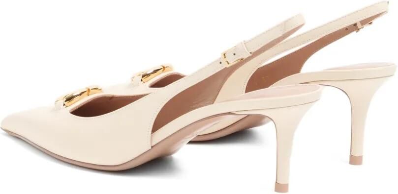 Valentino Garavani VLogo The Bold Edition leren slingback pumps Beige - Foto 4