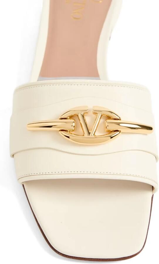 Valentino Garavani VLogo The Bold Edition Slide kalfsleren sandalen 20 mm Wit - Foto 2