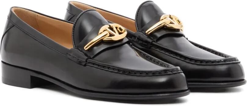 Valentino Garavani VLogoThe Bold Edition calfskin loafers Zwart - Foto 4